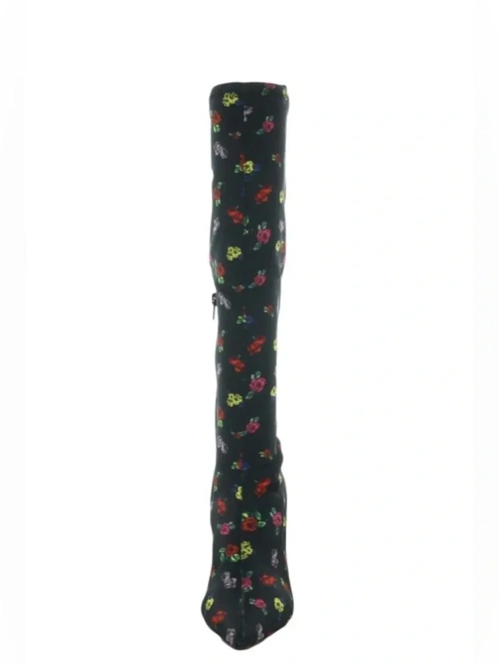 Betsey Johnson Black Over-the-Knee Floral Stiletto Boots